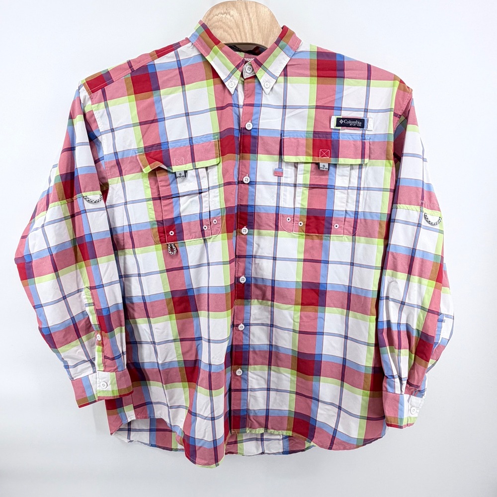 Columbia PFG Super Bahama Shirt Mens XL‎ Long Sleeve Plaid Fishing Button Down